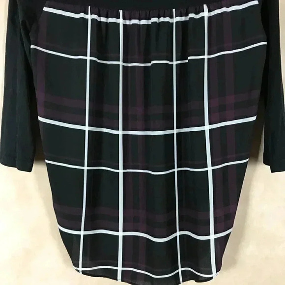 LOFT Mixed Fabric 3/4 Sleeve Hi-Low Top - Picture 6 of 6